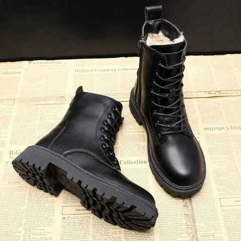 Amélie - Bottines Femme à Lacets pour l'Automne avec Doublure Polaire