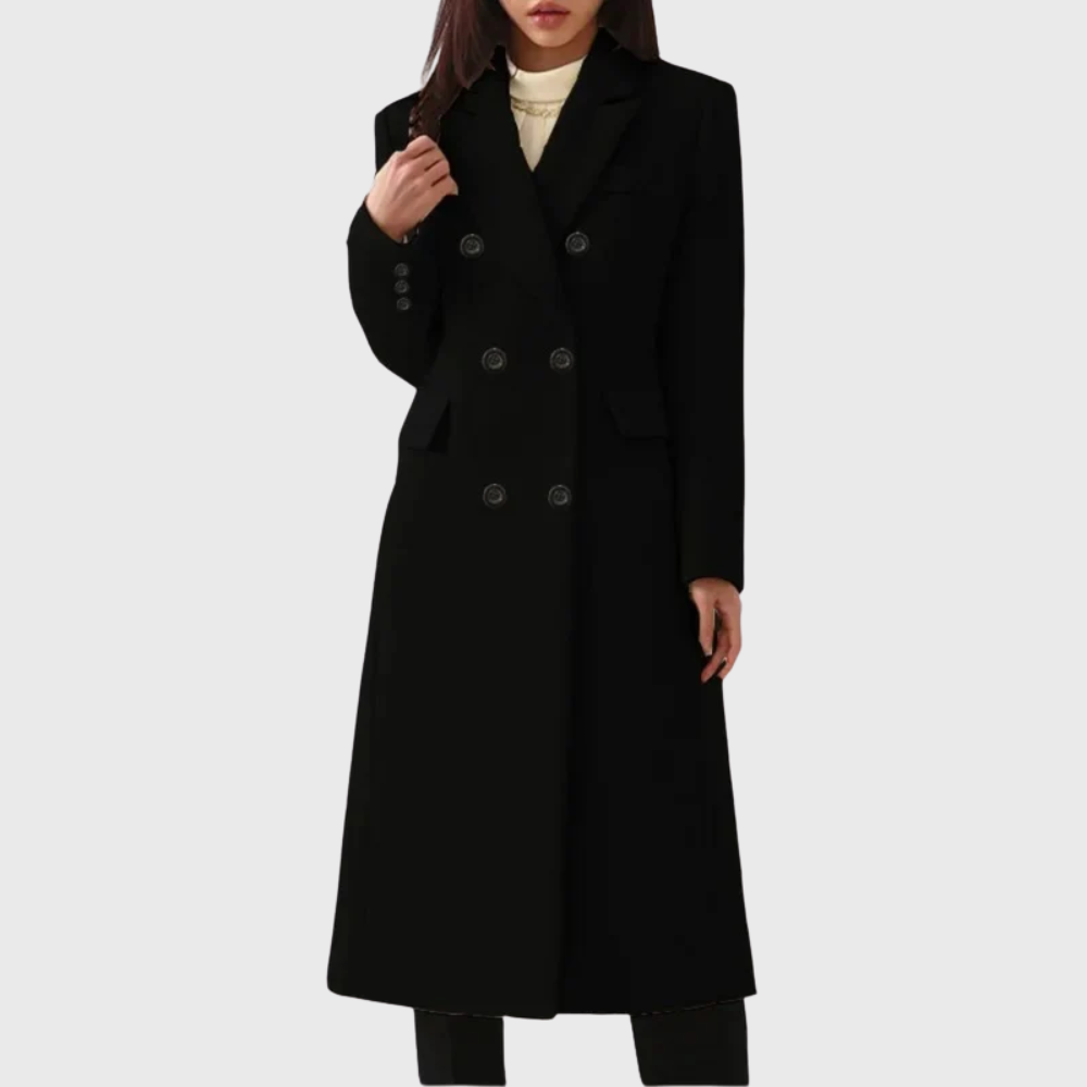 Camille - Manteau d'hiver femme long croisé chaud et chic