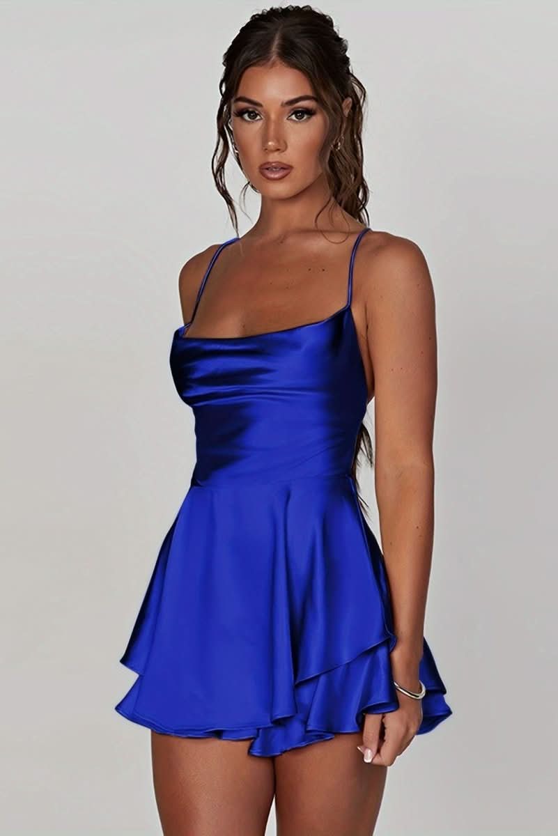 Chloé - Robe de soirée femme courte cintrée et évasée pour cocktail