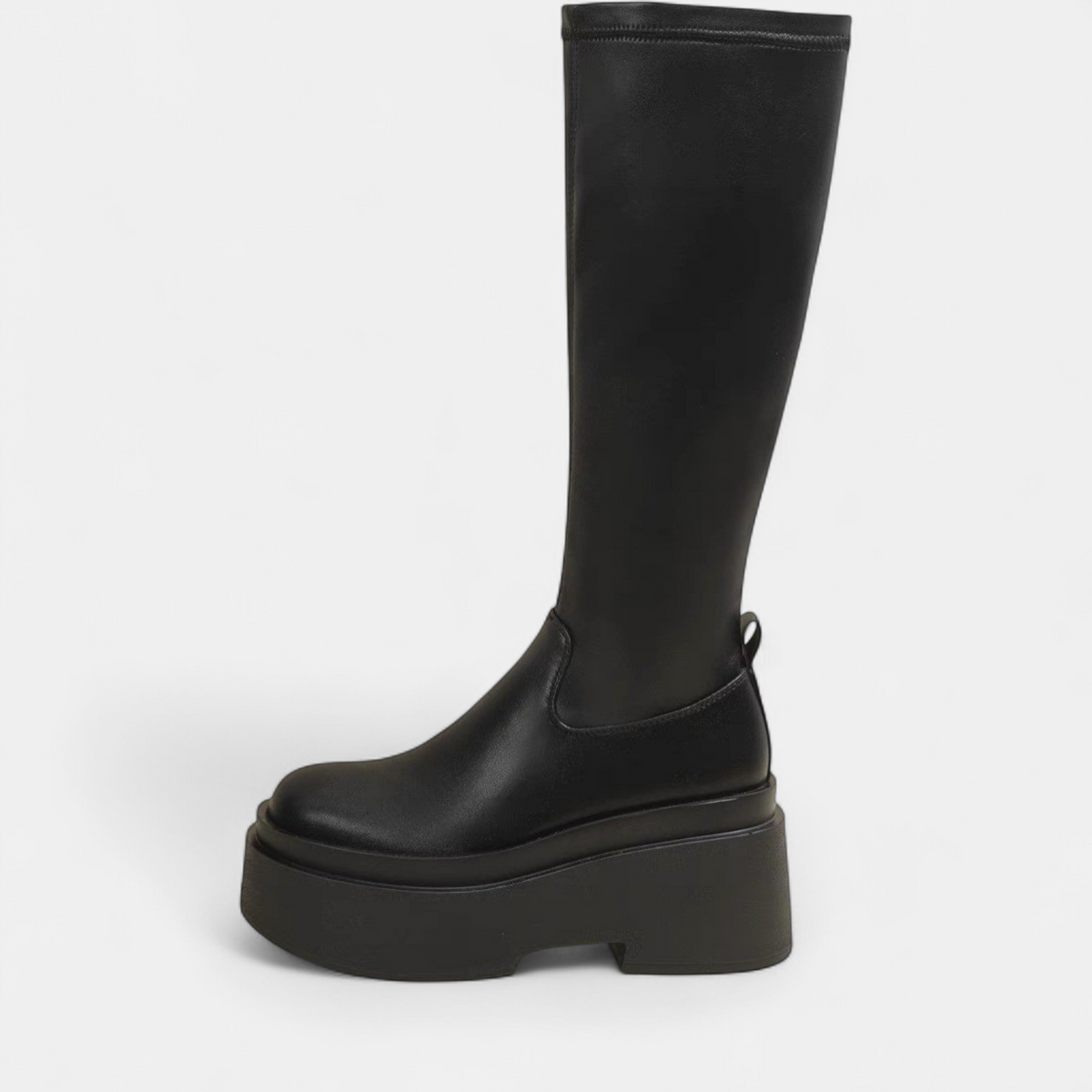 Chloe - Bottes hautes femme à plateforme épaisse et tige ajustée élégante