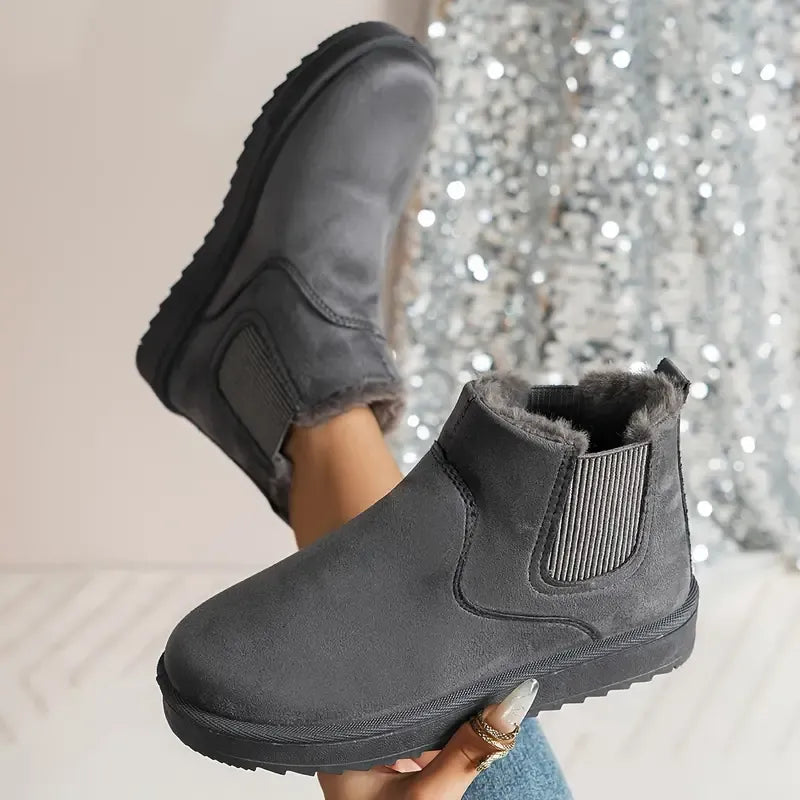 Emma - Bottines femme chelsea plates doublées chaudes et décontractées