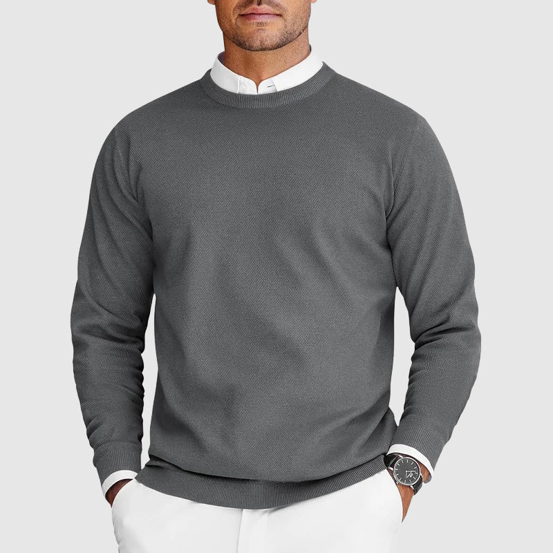 Jules - Pull homme col rond décontracté et chaud en maille fine