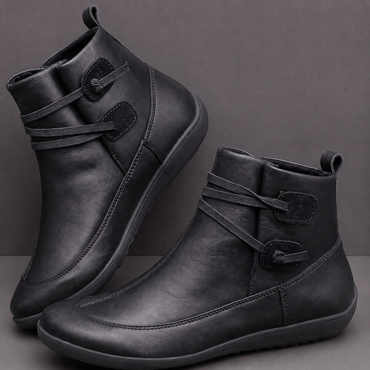 Julie - Bottines femme plates souples et larges pour pieds larges