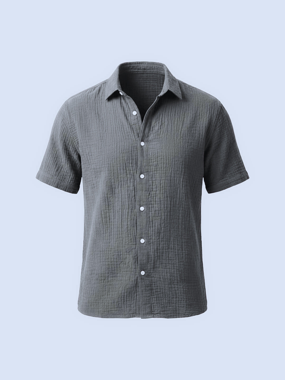 Julien - Chemise en Lin Homme Casual Manches Courtes avec Col Classique