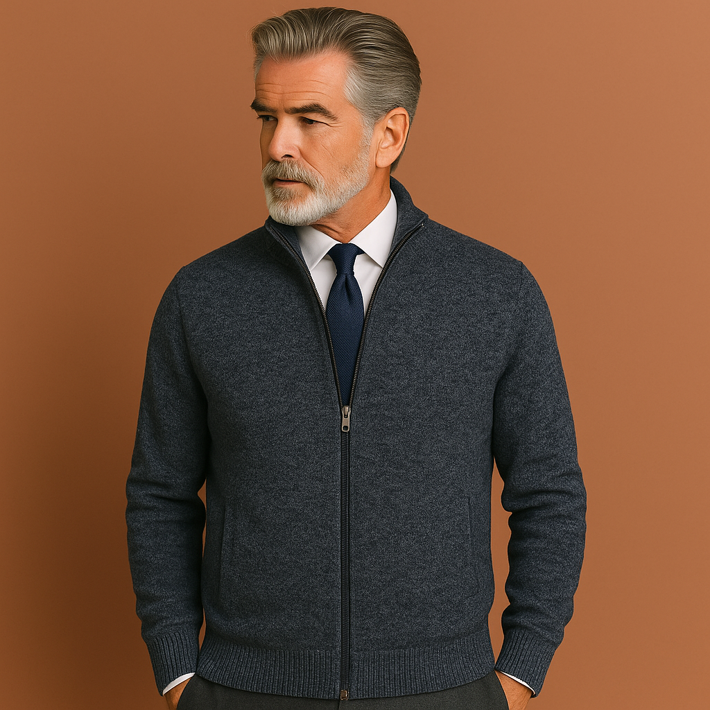 Julien - Gilet Homme Zippé en Maille Casual Smart pour l'Automne
