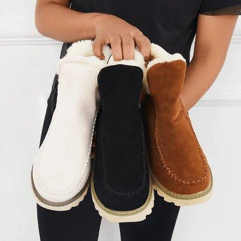 Léa - Bottines Femme Hiver Doublure Polaire avec Semelle Crantée