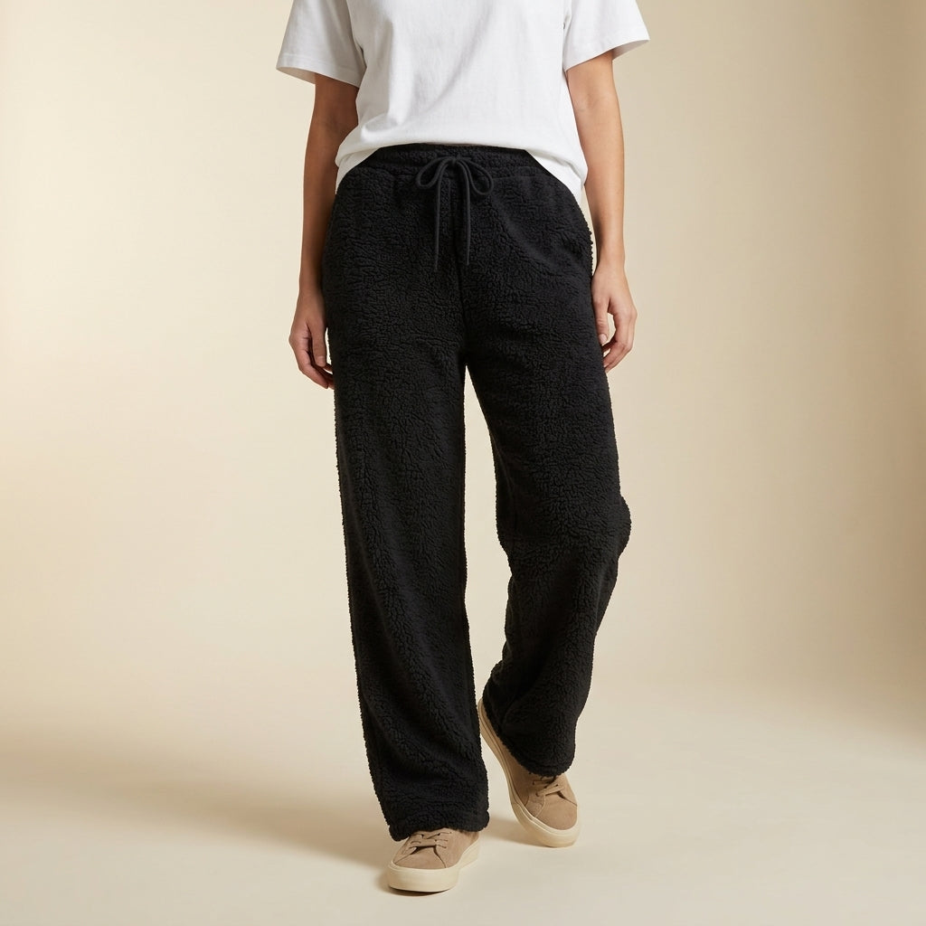 Léa - Jogging femme large taille haute doublé et chaud et confortable