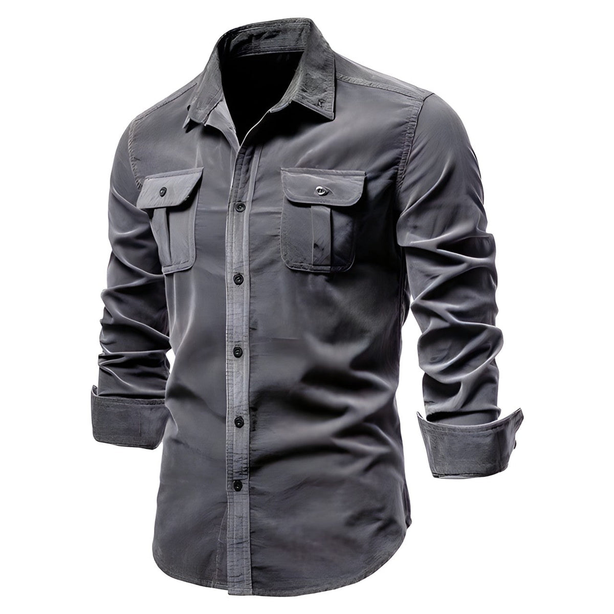 Paul - Chemise homme habillée à manches longues avec deux poches à rabat