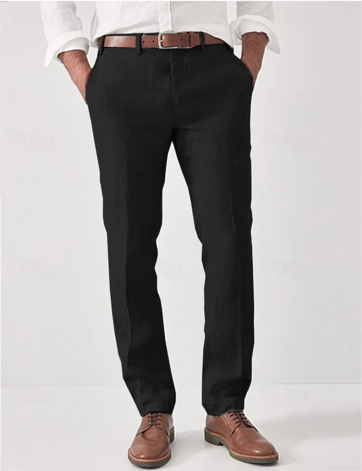 Paul - Pantalon chino homme habillé et droit à coupe ajustée et léger