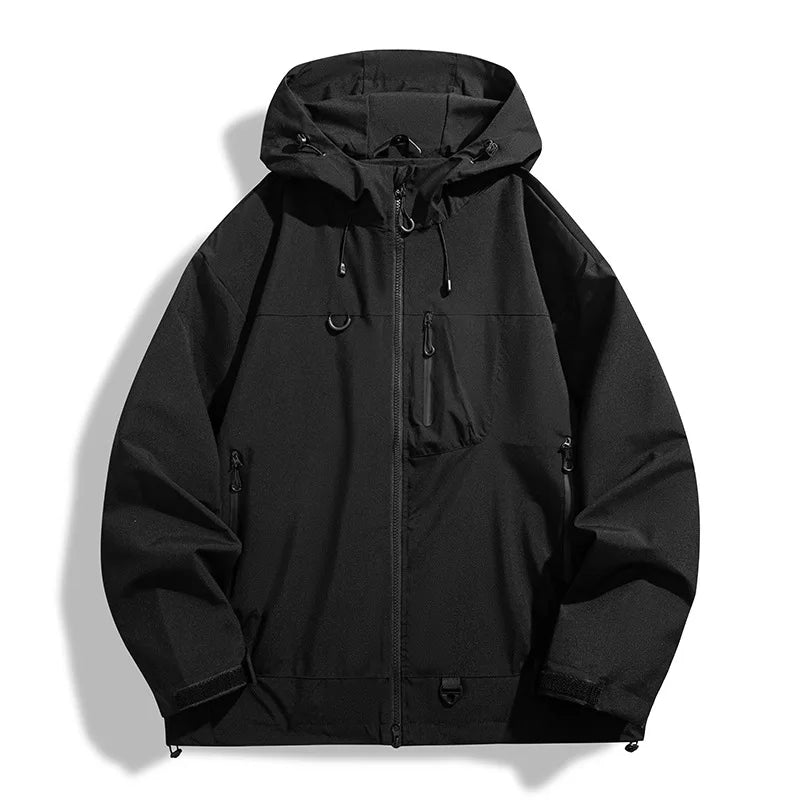 Théo - Veste Homme Imperméable à Capuche avec Fermeture Éclair