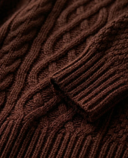 Alice - Robe pull femme courte en maille torsadée et chaude à manches longues
