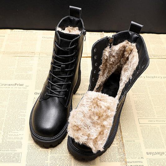 Amélie - Bottines Femme à Lacets pour l'Automne avec Doublure Polaire