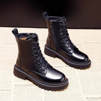 Amélie - Bottines Femme à Lacets pour l'Automne avec Doublure Polaire