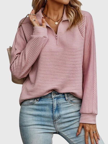 Amélie - Pull Automne Femme en Maille Style avec Col Zippé