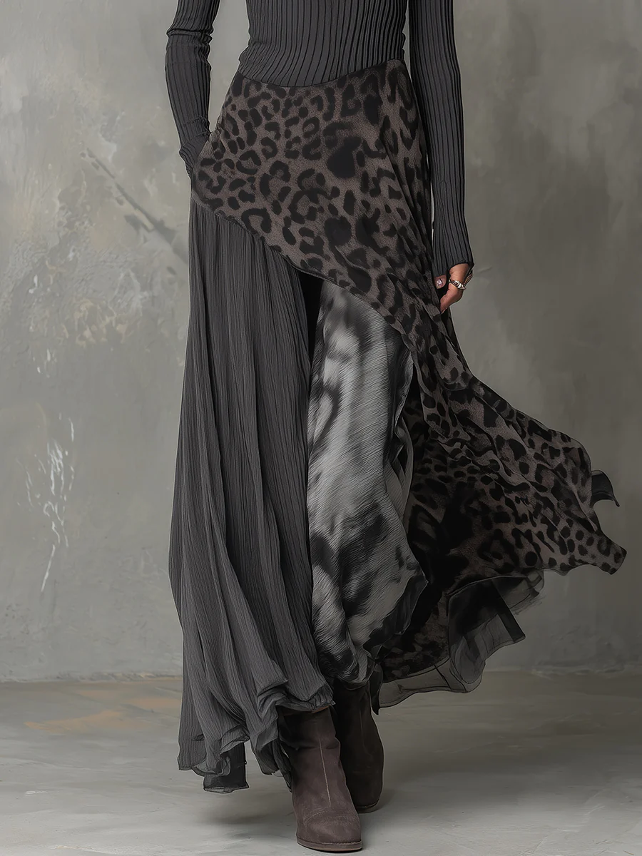 Amélie - Robe Maxi Femme Bohème à Manches Longues avec Jupe Superposée