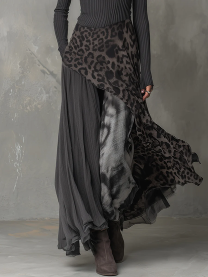 Amélie - Robe Maxi Femme Bohème à Manches Longues avec Jupe Superposée