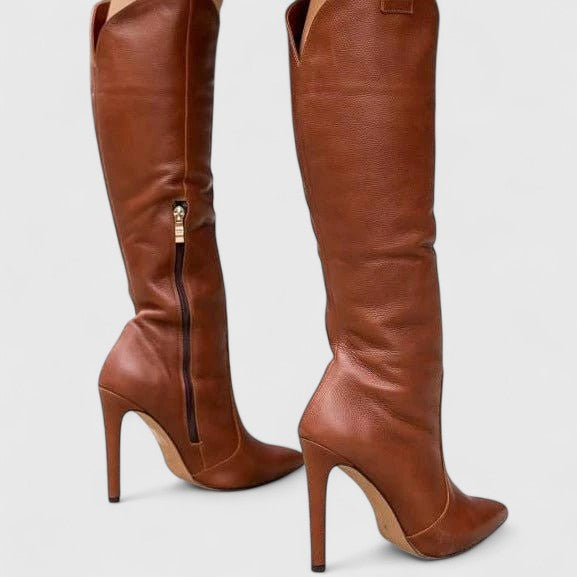 Anaïs - Bottes Femme Hautes Élégantes avec Talon Aiguille et Bout Pointu