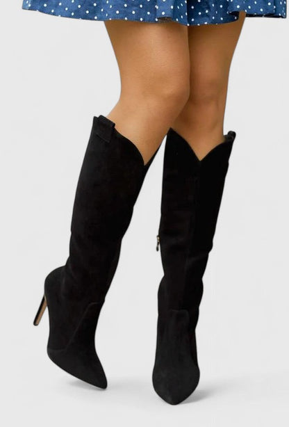 Anaïs - Bottes Femme Hautes Élégantes avec Talon Aiguille et Bout Pointu