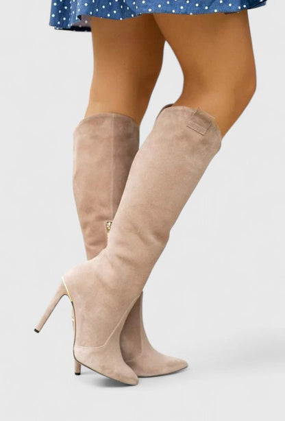 Anaïs - Bottes Femme Hautes Élégantes avec Talon Aiguille et Bout Pointu