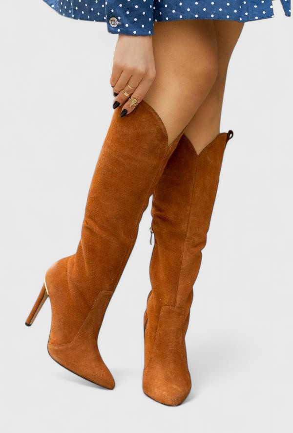 Anaïs - Bottes Femme Hautes Élégantes avec Talon Aiguille et Bout Pointu