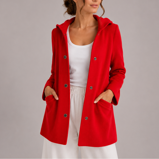 Anaïs - Cardigan femme long à capuche en maille douce ample et chaud