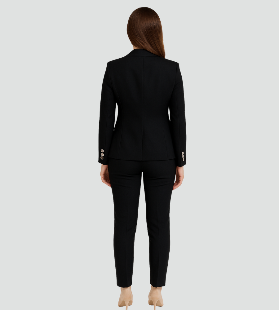 Anaïs - Ensemble tailleur femme avec blazer croisé ajusté et habillé pour le bureau
