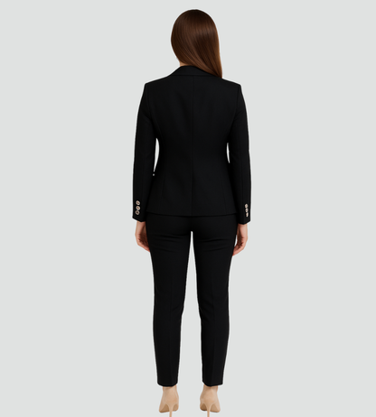 Anaïs - Ensemble tailleur femme avec blazer croisé ajusté et habillé pour le bureau
