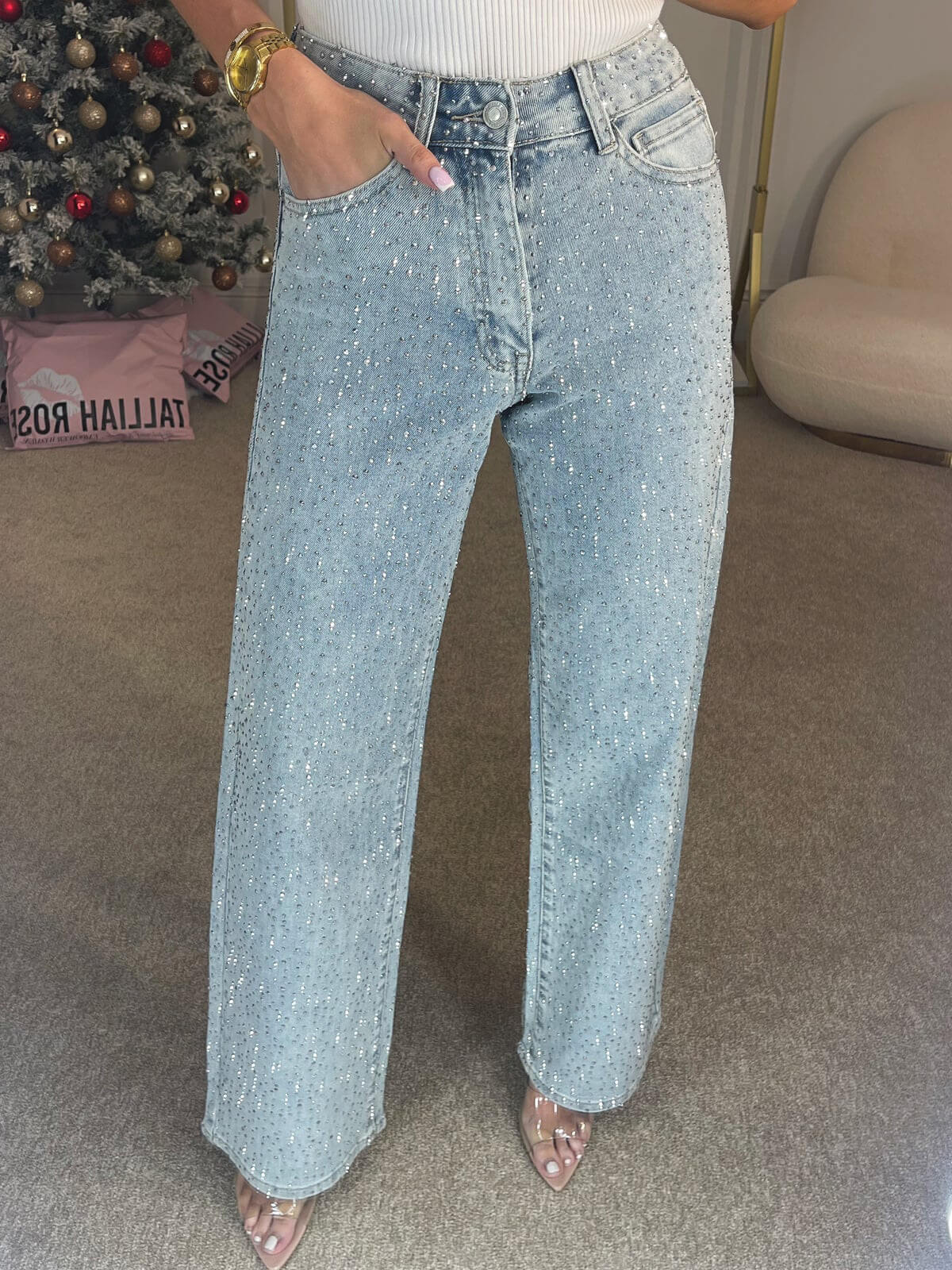 Anaïs - Jean Femme Large avec Taille Haute et Coupe Fluide Décontractée