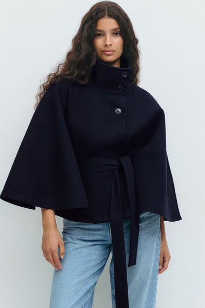 Anaïs - Trench Court Femme Ceinturé et Élégant pour l'Automne