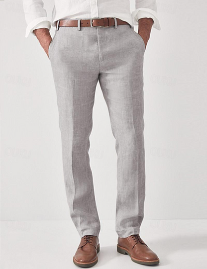 Antoine - Pantalon Homme Casual Smart avec Coupe Droite et Taille Ajustée