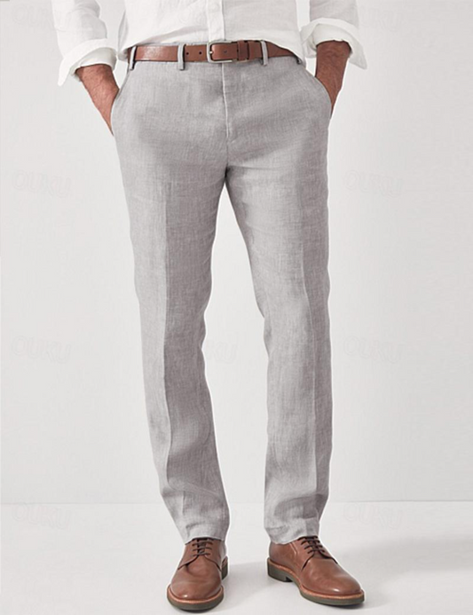 Antoine - Pantalon Homme Casual Smart avec Coupe Droite et Taille Ajustée