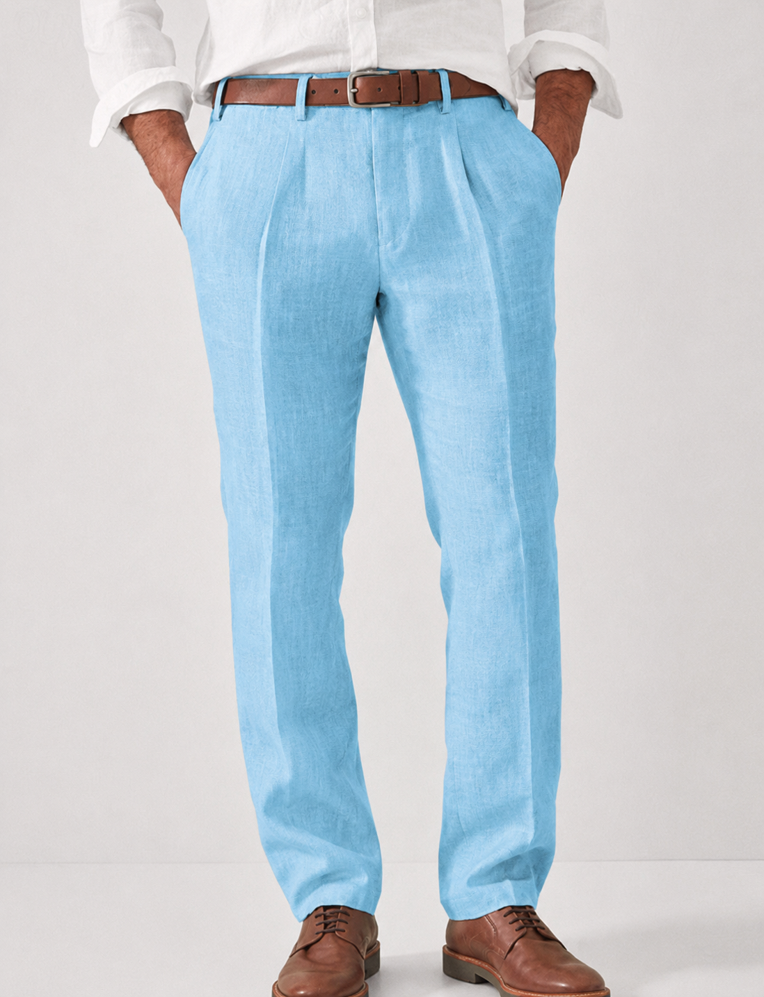 Antoine - Pantalon Homme Casual Smart avec Coupe Droite et Taille Ajustée