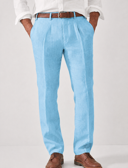 Antoine - Pantalon Homme Casual Smart avec Coupe Droite et Taille Ajustée