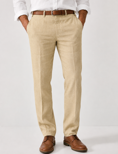 Antoine - Pantalon Homme Casual Smart avec Coupe Droite et Taille Ajustée