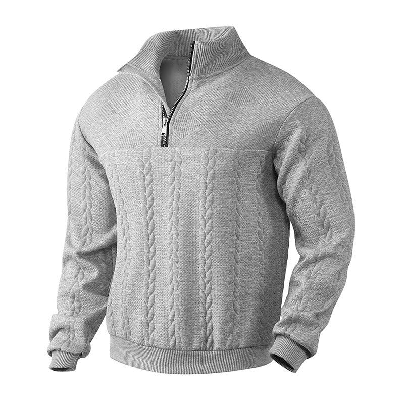 Antoine - Pull Homme Casual Smart avec Col Zippé et Maille Torsadée