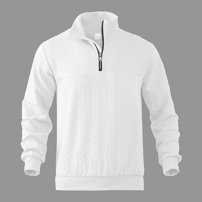 Antoine - Pull Homme Casual Smart avec Col Zippé et Maille Torsadée