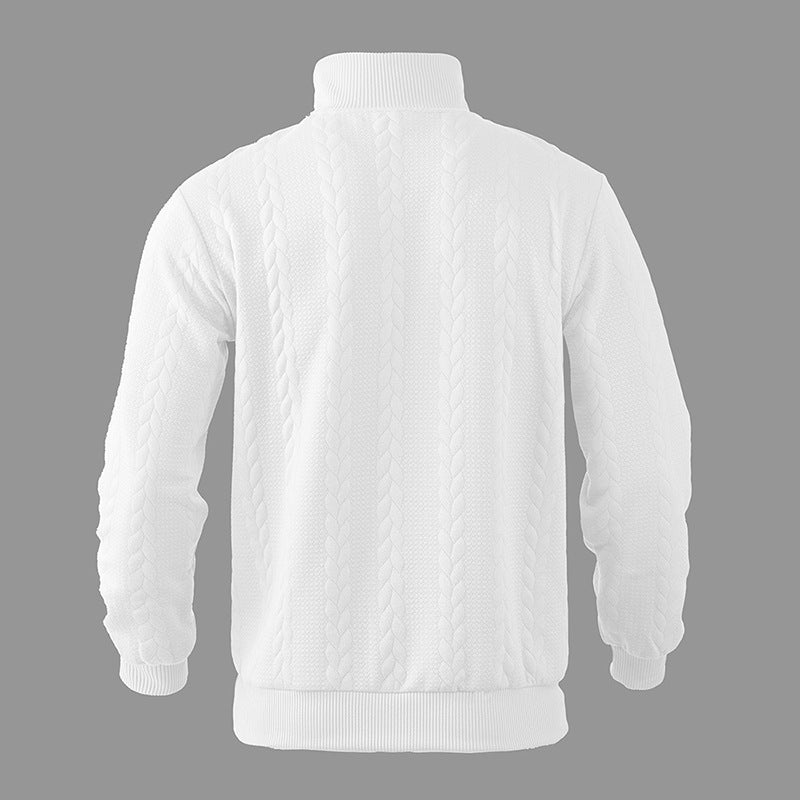 Antoine - Pull Homme Casual Smart avec Col Zippé et Maille Torsadée