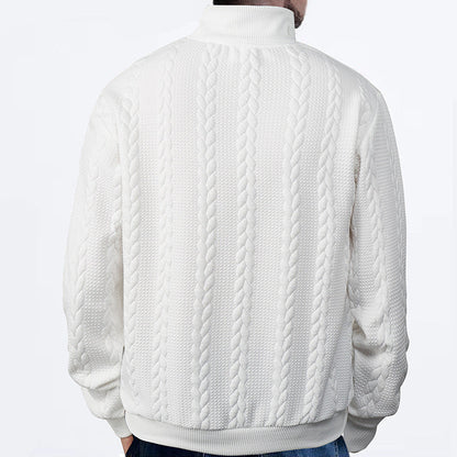 Antoine - Pull Homme Casual Smart avec Col Zippé et Maille Torsadée