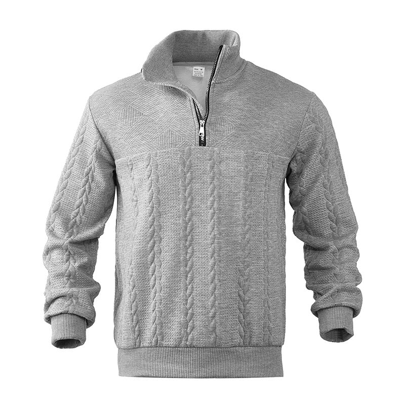 Antoine - Pull Homme Casual Smart avec Col Zippé et Maille Torsadée