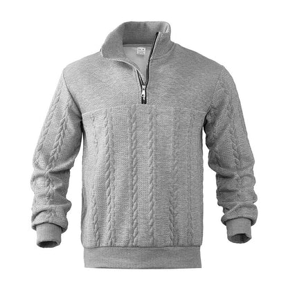 Antoine - Pull Homme Casual Smart avec Col Zippé et Maille Torsadée