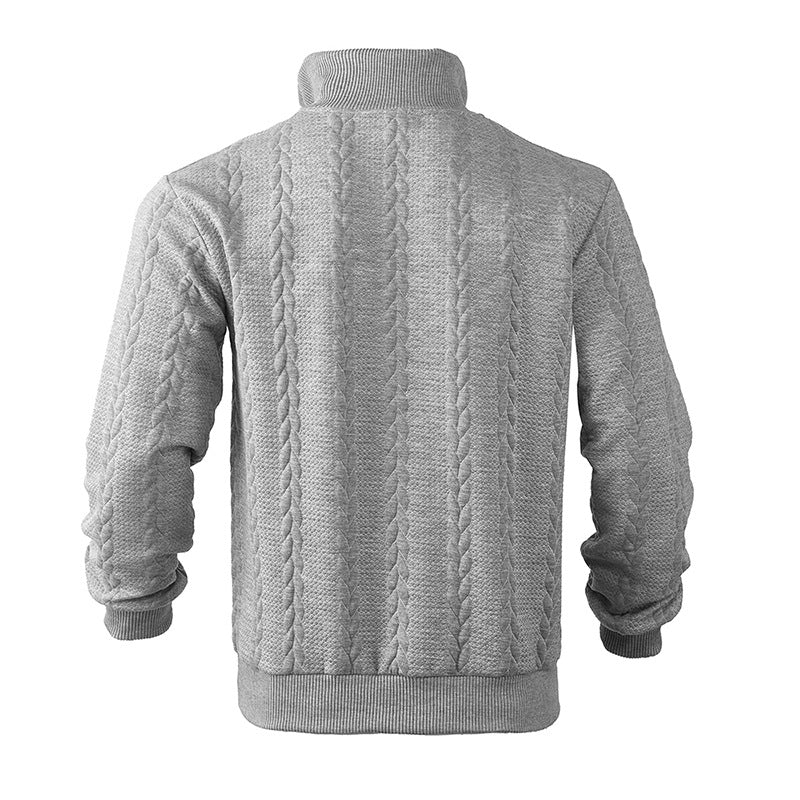 Antoine - Pull Homme Casual Smart avec Col Zippé et Maille Torsadée