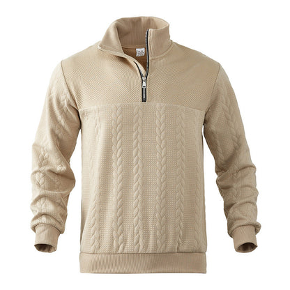 Antoine - Pull Homme Casual Smart avec Col Zippé et Maille Torsadée