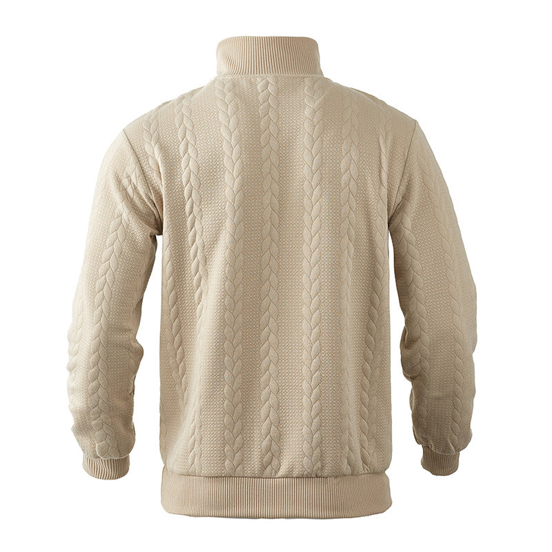 Antoine - Pull Homme Casual Smart avec Col Zippé et Maille Torsadée