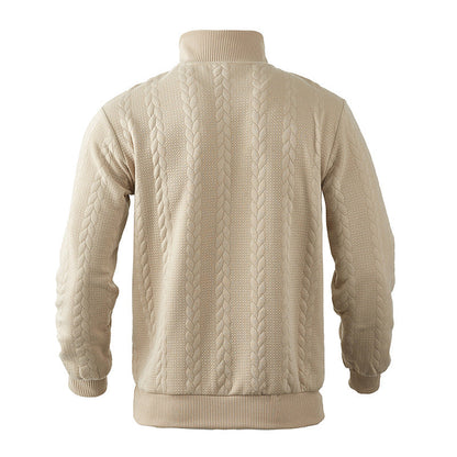 Antoine - Pull Homme Casual Smart avec Col Zippé et Maille Torsadée