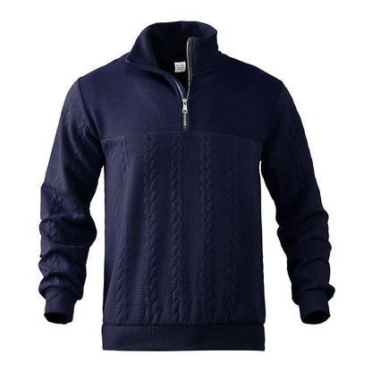 Antoine - Pull Homme Casual Smart avec Col Zippé et Maille Torsadée
