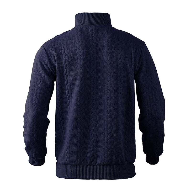Antoine - Pull Homme Casual Smart avec Col Zippé et Maille Torsadée