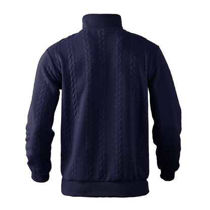 Antoine - Pull Homme Casual Smart avec Col Zippé et Maille Torsadée