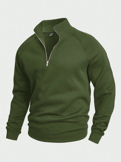 Antoine - Pull Homme Maille Demi-Zip en Style Casual Smart avec Col Montant