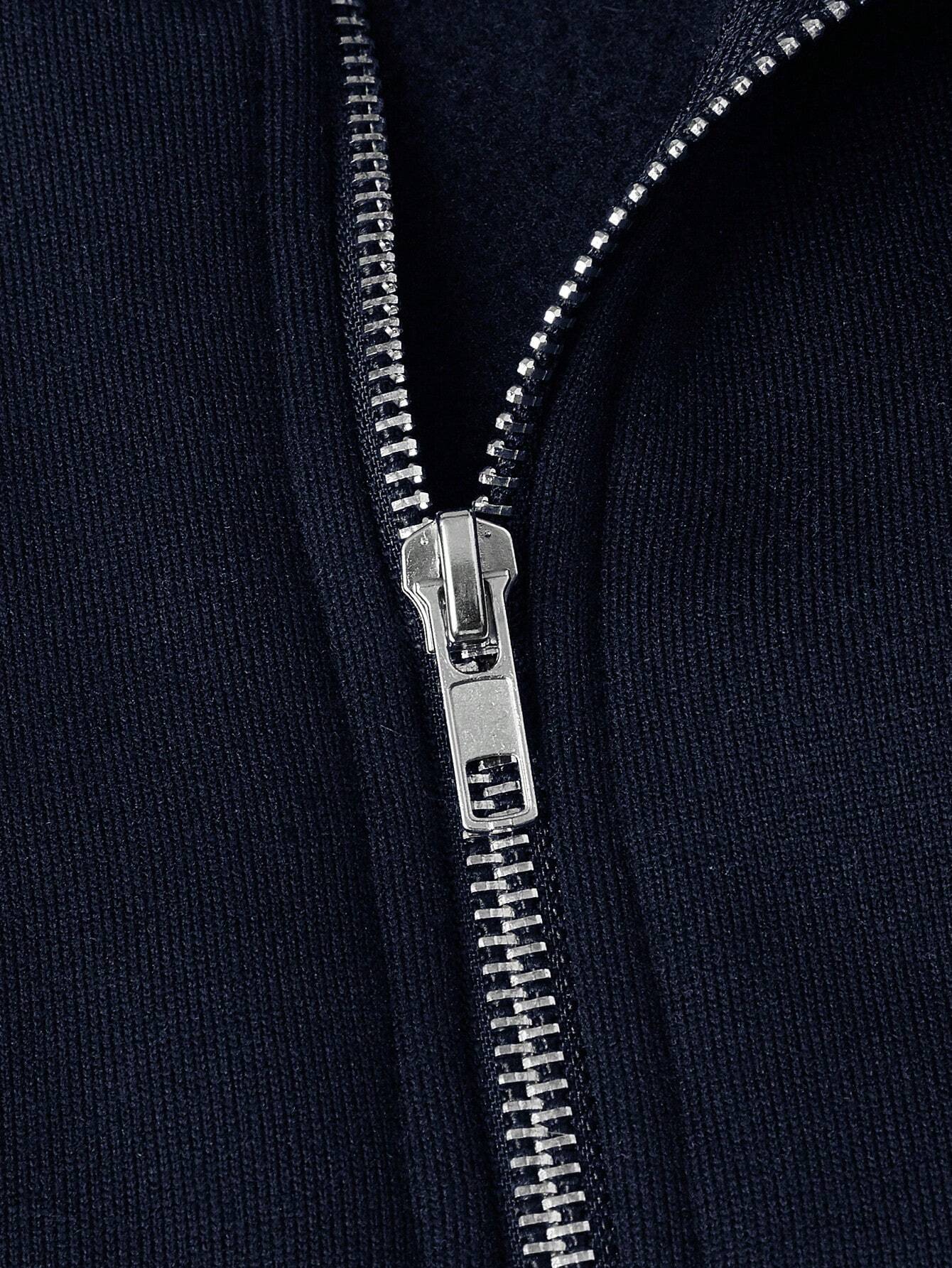 Antoine - Pull Homme Maille Demi-Zip en Style Casual Smart avec Col Montant