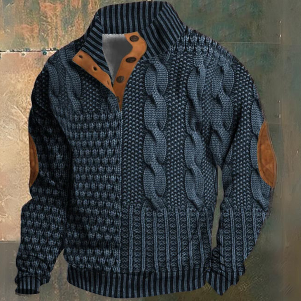 Antoine - Pull Homme en Maille Zippé pour l'Automne avec Torsades